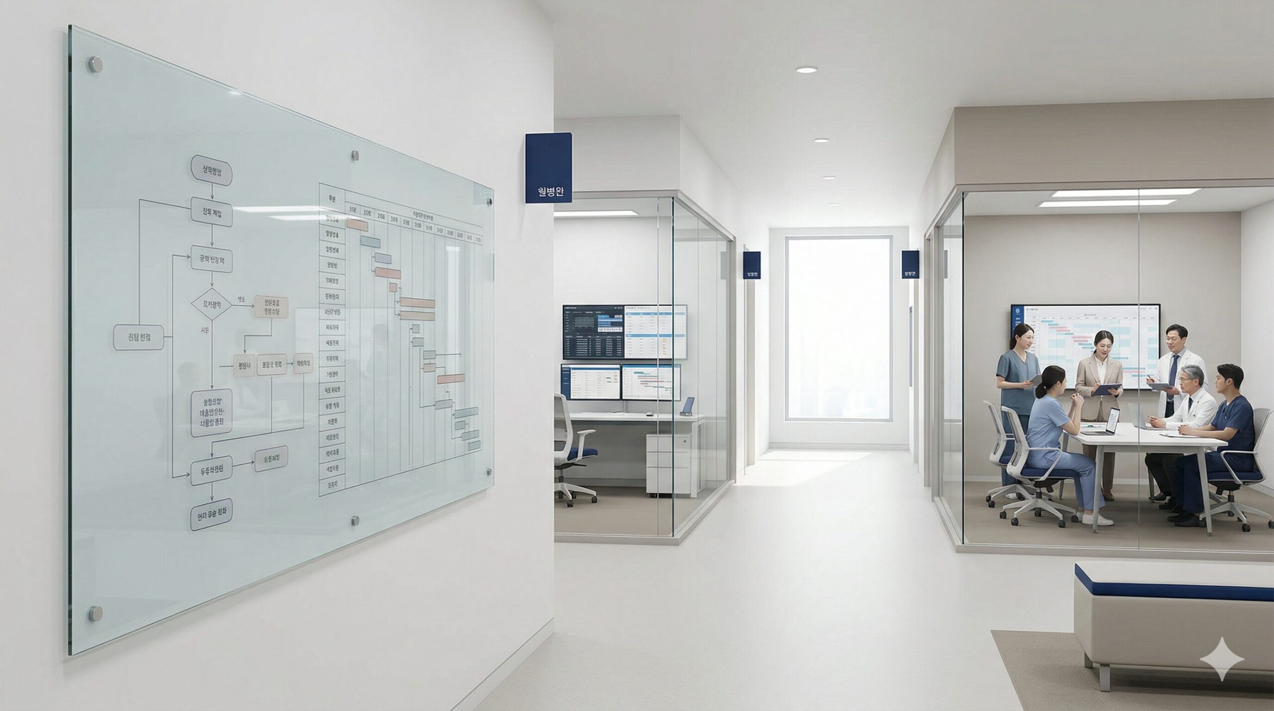 병원 직원 이직률이 높은 병원에서 필요한 운영 구조와 업무 기준을 상징적으로 보여주는 대표 이미지